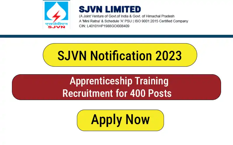 SJVN Recruitment 2023 Apprenticeship Training Posts